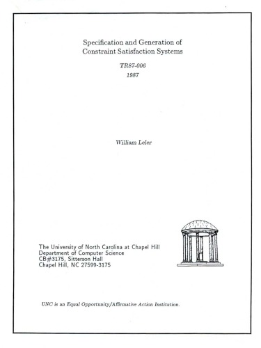 Specification and Generation of Constraint Satisfaction Systems