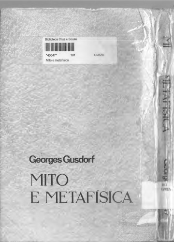 Mito e metafísica:introdução à filosofia