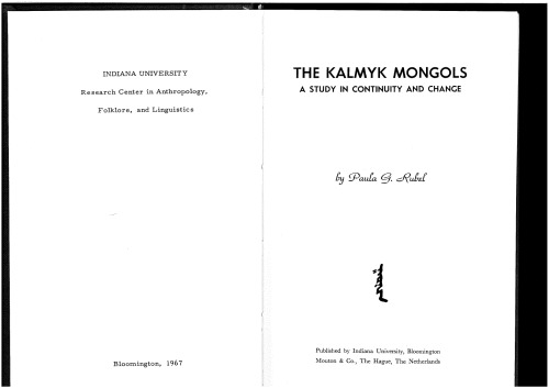 The Kalmyk Mongols: A Study in Continuity and Change