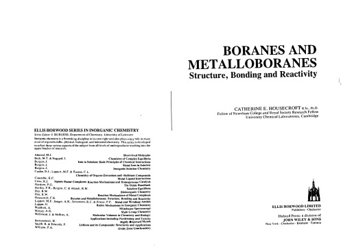 Boranes and Metalloboranes: Structure, Bonding, and Reactivity