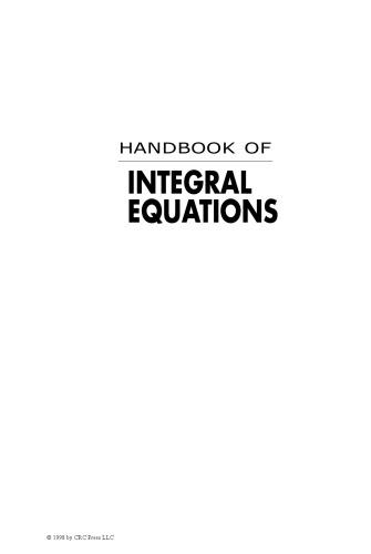 Handbook of Integral Equations