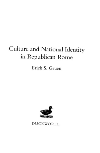 Culture and National Identity in Republican Rome