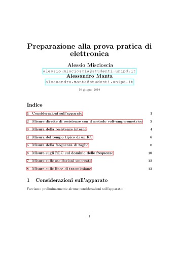 Preparazione alla prova pratica di elettronica