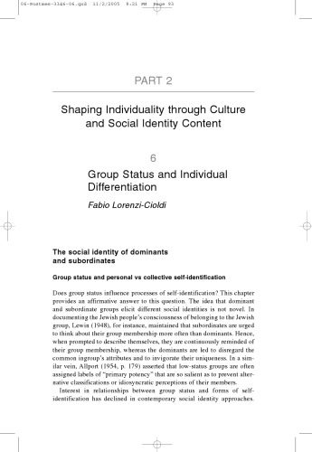 Group status and individual differentiation