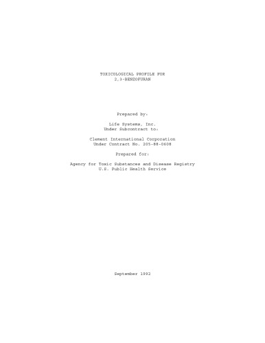 Toxicological profiles - 2,3-benzofuran