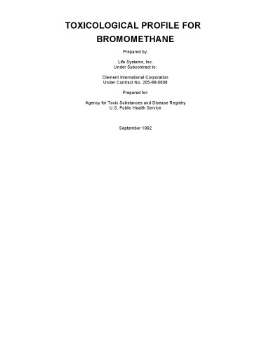 Toxicological profiles - Bromomethane