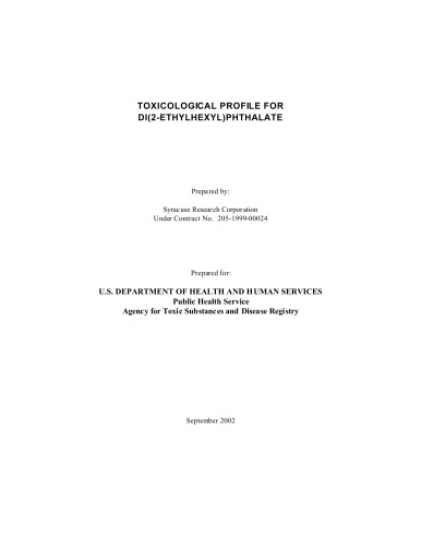 Toxicological profiles - Di(2-ethylhexyl)phthalate