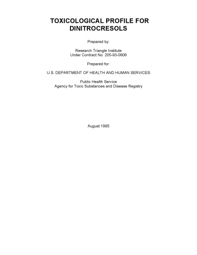 Toxicological profiles - Dinitrocresols