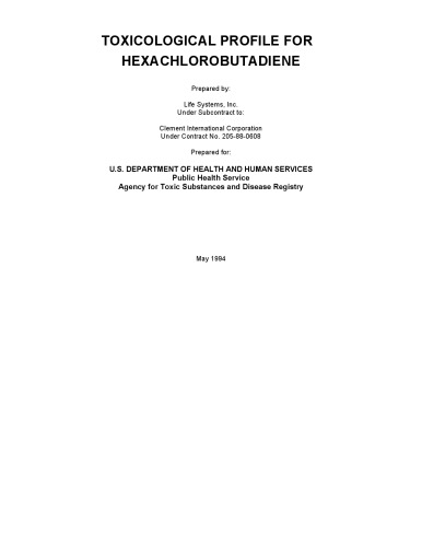 Toxicological profiles - Hexachlorobutadiene