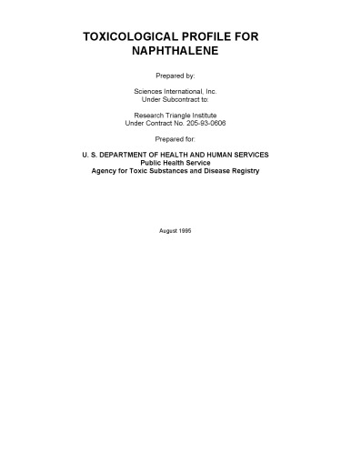 Toxicological profiles - Naphthalene