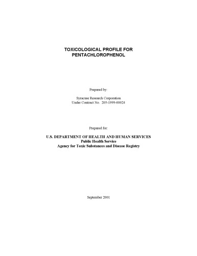 Toxicological profiles - Pentachlorophenol