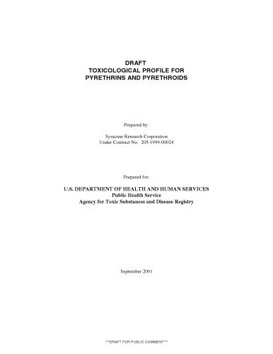 Toxicological profiles - Pyrethrins And Pyrethroids