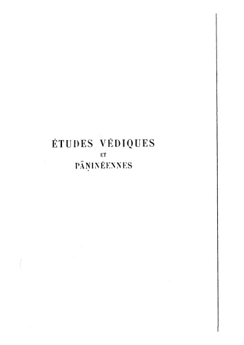 Etudes védiques et pāṇinéennes