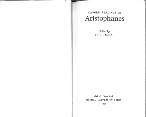 Oxford Readings in Aristophanes