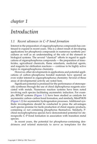 Synthesis of Carbon–Phosphorus bonds 