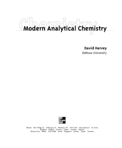 Modern Analytical chemistry