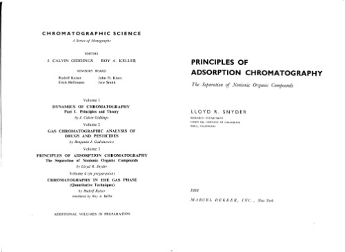 PRINCIPLES OF  ADSORPTION CHROMATOGRAPHY 