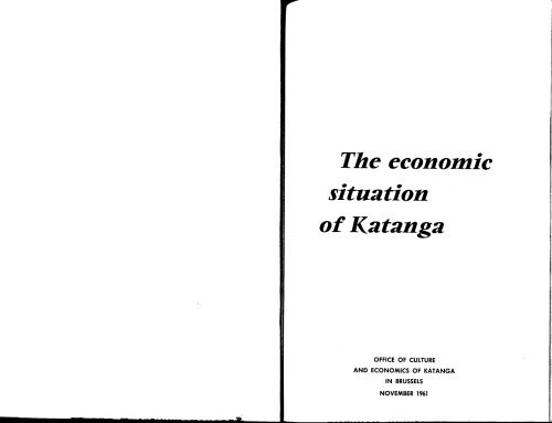 The economic situation of Katanga