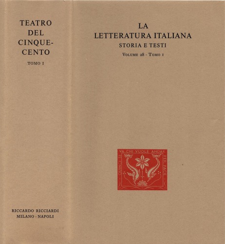 La letteratura italiana. Storia e testi. Teatro del Cinquecento. La tragedia