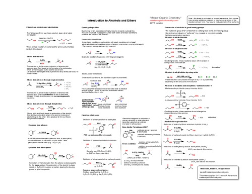 Organic Chemistry 2 Summary Sheets