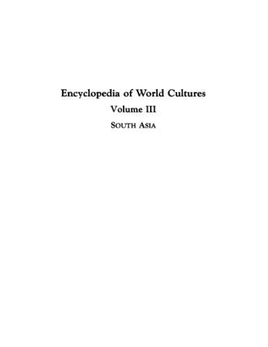 Encyclopedia of World Cultures, south_asia