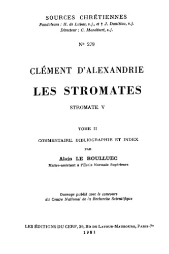 Stromate V, tome II