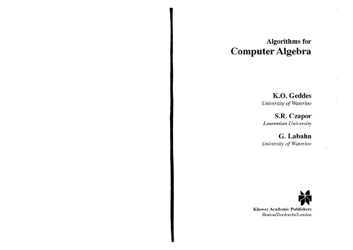 Algorithms for Computer Algebra