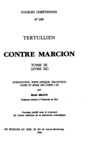 Contre Marcion, Livre III, tome III