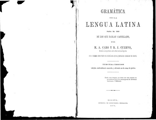 Gramática de la lengua latina para el uso de los que hablan castellano