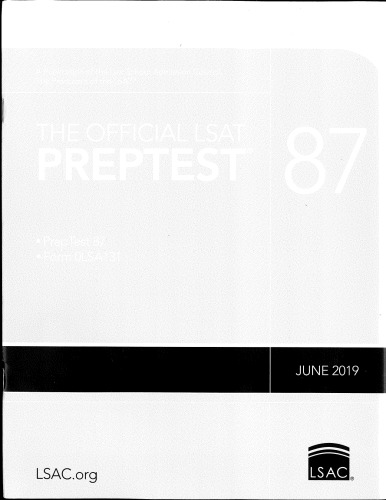 LSAT Preptest no. 87 (June 2019)