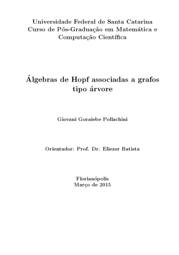 Algebras de Hopf associadas a grafos tipo árvore