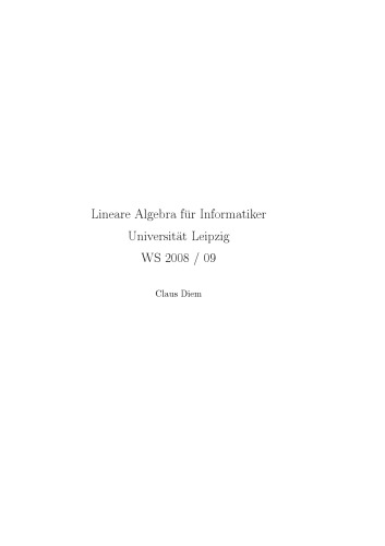 Lineare Algebra fur Informatiker