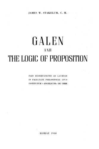 Galen and the Logic of Proposition