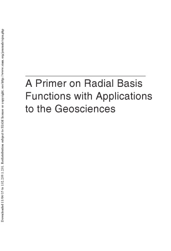 A Primer on Radial Basis Functions with Applications to the Geosciences