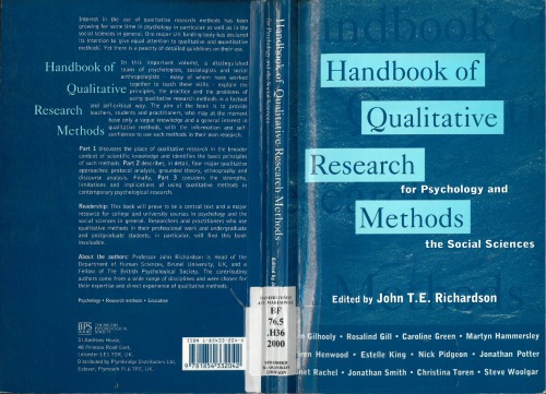 Handbook of qualitatvie research methods