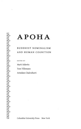 Apoha : Buddhist nominalism and human cognition