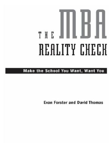 The mba reality check: make the school you want, want you