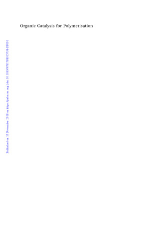 Organic catalysis for polymerisation