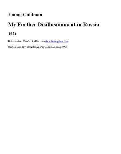 My Further Disillusionment in Russia