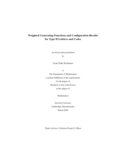 Weighted Generating Functions and Configuration Results for Type II Lattices and Codes