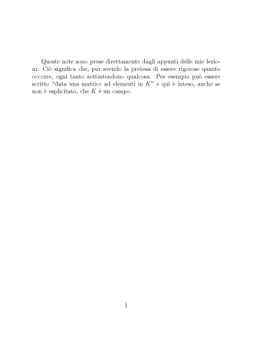 Fondamenti di algebra lineare e geometria