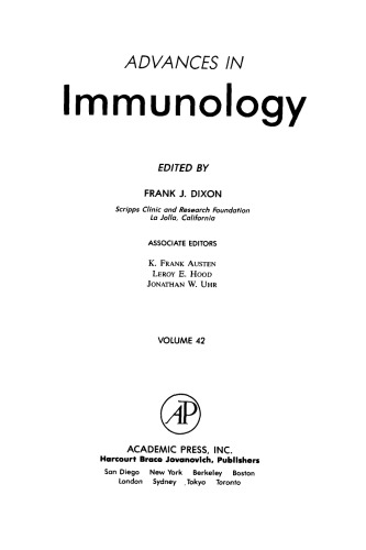 Advances in Immunology, Vol. 42