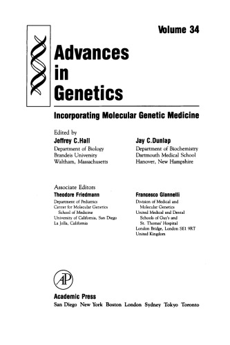 Advances in Genetics, Vol. 34