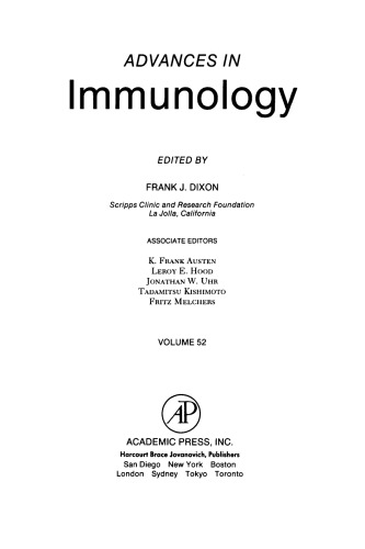 Advances in Immunology, Vol. 52