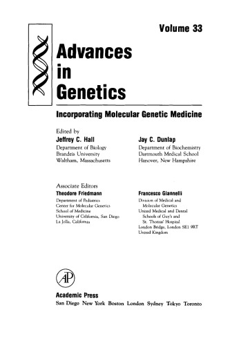 Advances in Genetics, Vol. 33