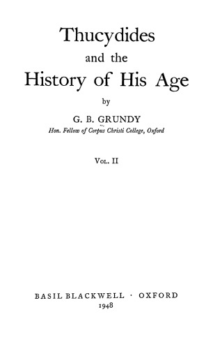 Thucydides and the history of his age, Vol. II