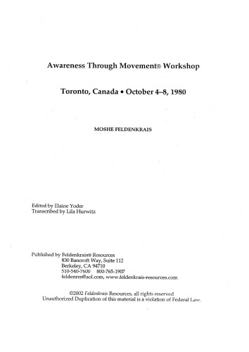 1980 Toronto Workshop Transcript