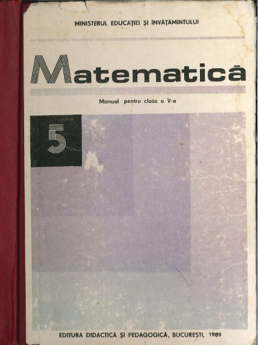 Matematica Manual pentru clasa a V-a