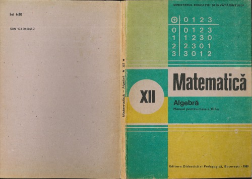 Matematică. Algebră. Manual pentru clasa a XII-a