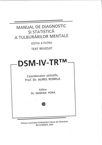 Manual de diagnostic si statistica a tulburarilor mentale DSM-IV-TR